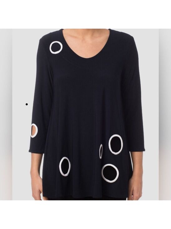 Joseph Ribkoff Tops - Womens Joseph RibKoff Smock Style B/W Tunic Top /Peekaboo Cut outs. Size 6